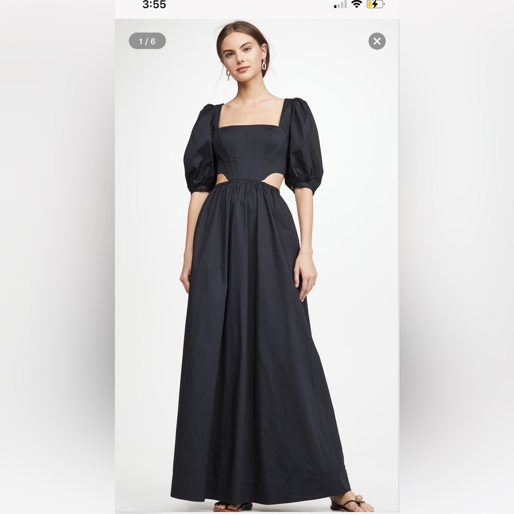 NWT STAUD ASTRO BLACK MAXI DRESS